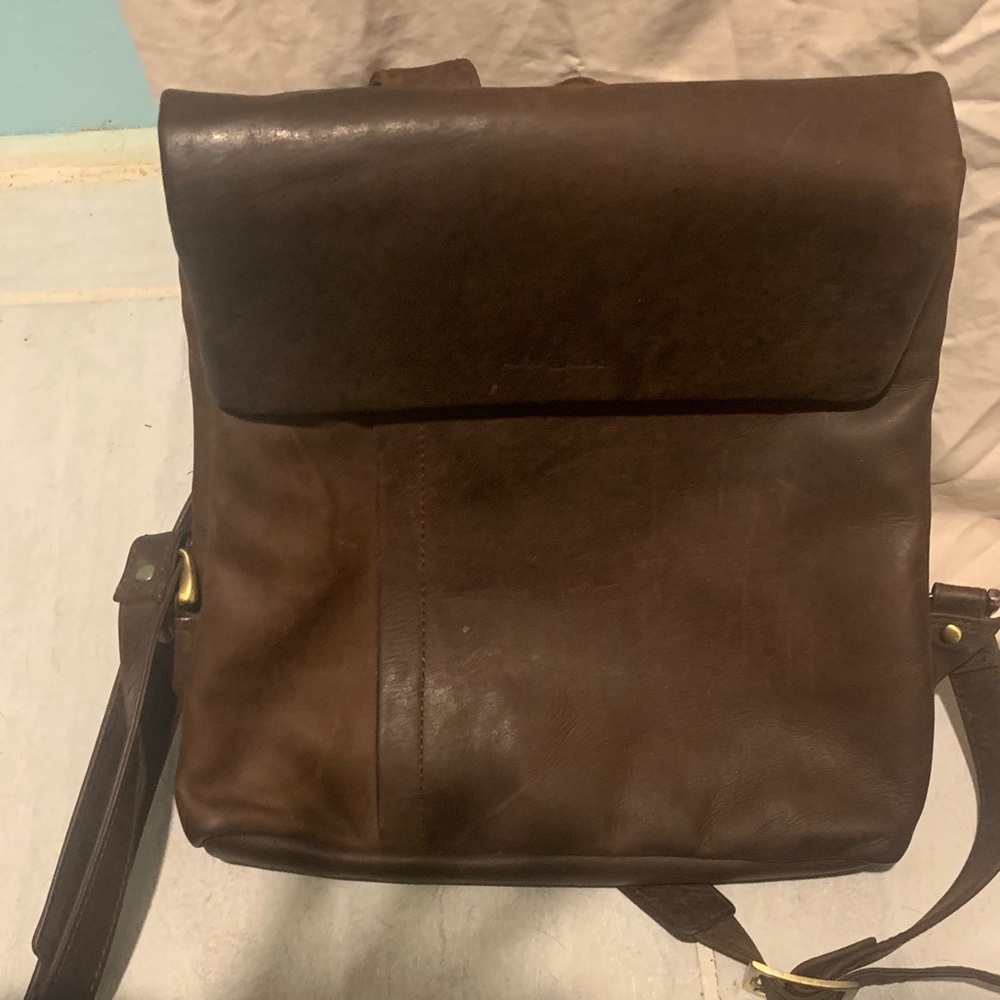 Vintage Harold’s Oiled Leather Elegant Dark Brown Men's Backpack